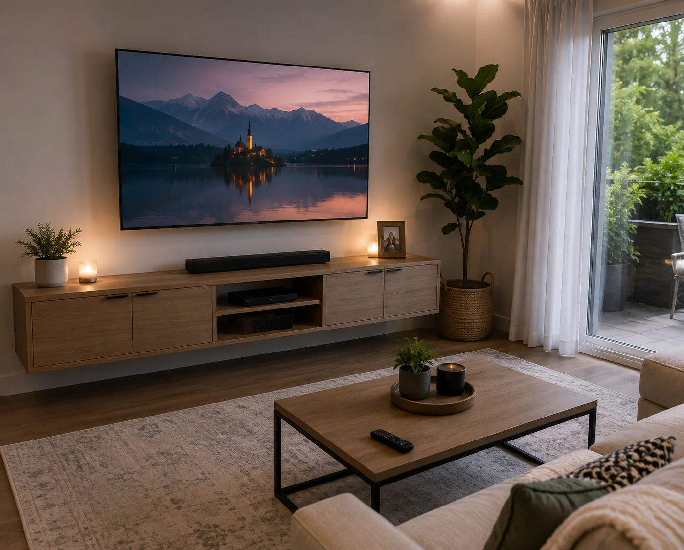 TV mounting and move-in assembly in a new Cadence home, Henderson NV